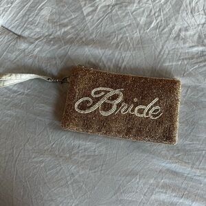 NWOT bride beaded clutch with crossbody strap
